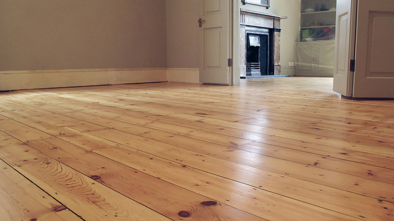 Original Victorian pitch pine floor restoration. Putney, London SW15 